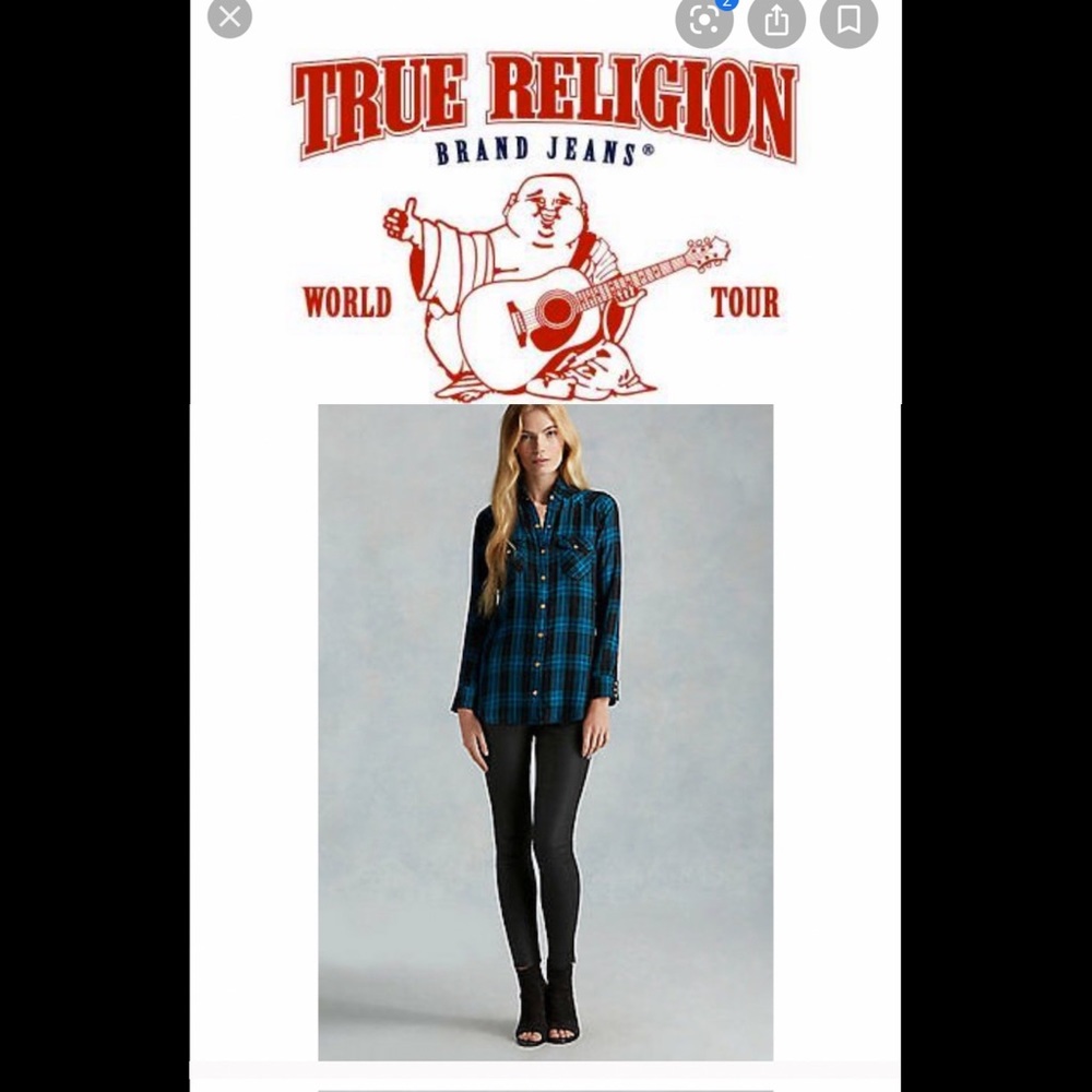 True religion Plaid tunic💕